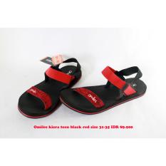 omiles kiera teen sepatu sendal anak perempuan hitam merah