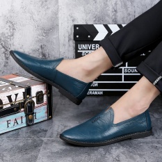 Di Lantai Dua Leather British Fashion Pria Kulit Sepatu-Intl