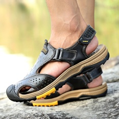 Di Lantai Dua Leather Men's Fashion Outdoor Sandal Sepatu Pantai-Intl