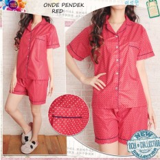 ONDE Pajamas MERAH Piyama Celana Pendek Piyama Wanita Dewasa Baju Tidur Wanita Dewasa