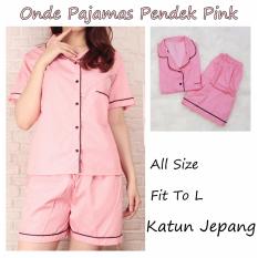 ONDE Pajamas Pink Piyama Celana Pendek Piyama Wanita Dewasa Baju Tidur Wanita Dewasa