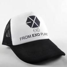 ONE TSHIRT TOPI TRUCKER EXO PLANET - HITAM PUTIH