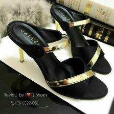 ONETHO - SANDAL HIGH HEELS SILKY KOKOP TALI GOLD MURAH