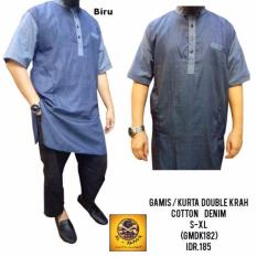 Online Gamis / Kurta Double Krah - Biru