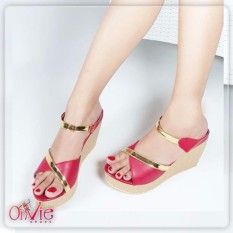 Onvie Wedges Sendal Pesta Wanita G19 Lis Gold