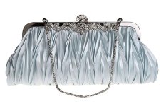 Opoopv Wanita Satin Klasik Amplop Cocktail Tas untuk Acara Di Malam Hari Tas Jinjing Pesta, SILVER-Intl