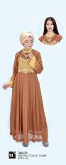 Original Azzurra Jual Gamis Muslimah Casual Wanita 340-21 Warna : Coklat Komb Terbuat dari Bahan : Hicone