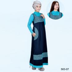 Original Azzurra Jual Gamis Muslimah Casual Wanita 563-07 Warna : Navy Terbuat dari Bahan : Katun