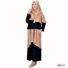 Original Azzurra Jual Gamis Muslimah Casual Wanita 643-11 Warna : Hitam Komb Terbuat dari Bahan : Wollpeach