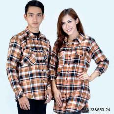 Original Azzurra Jual Kemeja Couple Casual Wanita 553-24 Warna : Coklat Komb Terbuat dari Bahan : Flanel