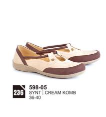 Original Azzurra Jual Sandal Casual Wanita 598-05 Warna : Cream Komb Terbuat dari Bahan : Synt