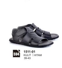 Original Azzurra Jual Sandal Flat Casual Pria 1511-01 Warna : Hitam Terbuat dari Bahan : Kulit