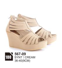 Original Azzurra Jual Sepatu Casual Wedges Wanita 567-09 Warna : Cream Terbuat dari Bahan : Synt