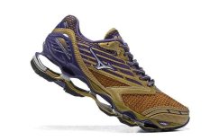 Original Mizuno Gelombang Wanita Nubuat 5 Menjalankan Sepatu Golden/Hijau Mizuno 5 Fashion Kets Classic Olahraga dan Berjalan Bernapas Sepatu Kasual Pria-Intl