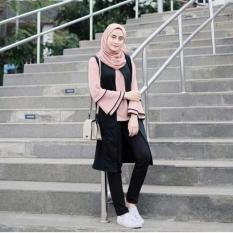 Original Raya Tunik (Iner Plus Cardi Menyatu) Wolfis Baju Atasan Wanita Muslim Panjang Pakaian Kerja Santai Casual