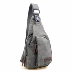 Ormano Bodypack Bag Tas Selempang Pria Men Sling Bags Tas Bahu Slempang Jeans Canvas Bahan Kanvas Kuat Menaruh Barang- Barang Perlengkapan Masa Kini Shoulder Bags Men Bergaya Stylish Cocok Untuk Travel Jalan-Jalan Rekreasi Berpergian - Abu