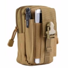 Ormano Tas Pinggang Military Army Tactical Camping Hiking Adventure Survival Berpetualang Waist Bag Running Belt Perlengkapan Travel Outdoor Desain Menarik Bahan Codura Fashion Pria Tas Paha Selempang Bags Zip Resleting K033 - Coklat