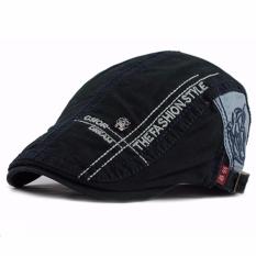 Ormano Topi Golf Summer Duckbill Pet Outdoor Fashion Letter Beret Retro Casual Aksesoris Pria Men Accessories Cap Hat Pelindung Tudung Tutup Penutup Kepala Anti Panas Head Protector Jalan Berpergian Hangout Travel Olahraga Sporty Cool Keren K042 - Biru