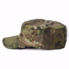 Ormano Topi Militer Army Komando Camouflage Snapback Flat Cap Loreng Men Women Fashion Accessories Pria Wanita Unisex Daily Activities Sporty Olahraga Jalan Santai Hat Pelindung Tudung Penutup Kepala Anti Panas Head Protector Resizable Strap - Hijau