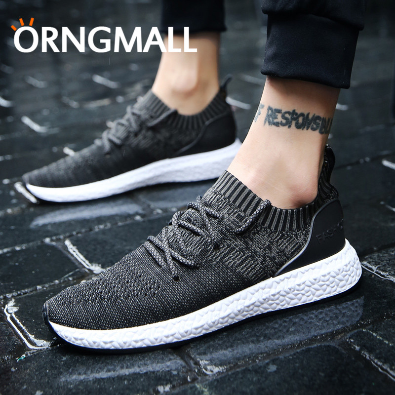 ORNGMALL Pria Sepatu Semprotan Kasual Untuk Mesh Bernapas Olahraga Sepatu Jogging Menjalankan SepatuComfort Cahaya Kenyamanan Sepatu