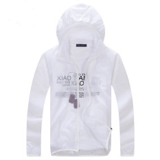 Outdoor Kulit Musim Semi dan Mantel Musim Panas Ultraviolet-bukti Mantel Debu Ultrathin Grille Kain Pasangan Rash Guard Panjang Lengan Jaket (man Putih) -Intl?