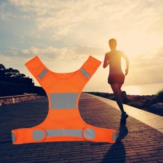 Olahraga Lari Luar Ruangan Rompi Reflektif Adjustable Ringan Roda Gigi Keamanan untuk Wanita Pria Jogging Bersepeda Berjalan-Intl