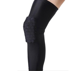 Outdoor Vnfire Memperkuat Kneepad Honeycomb Pad Crashproof Antislip Bola Basket Sport Lutut Lengan Pelindung Lengan Panjang Guard Hitam Ukuran XL Tinggi Kualitas-Intl