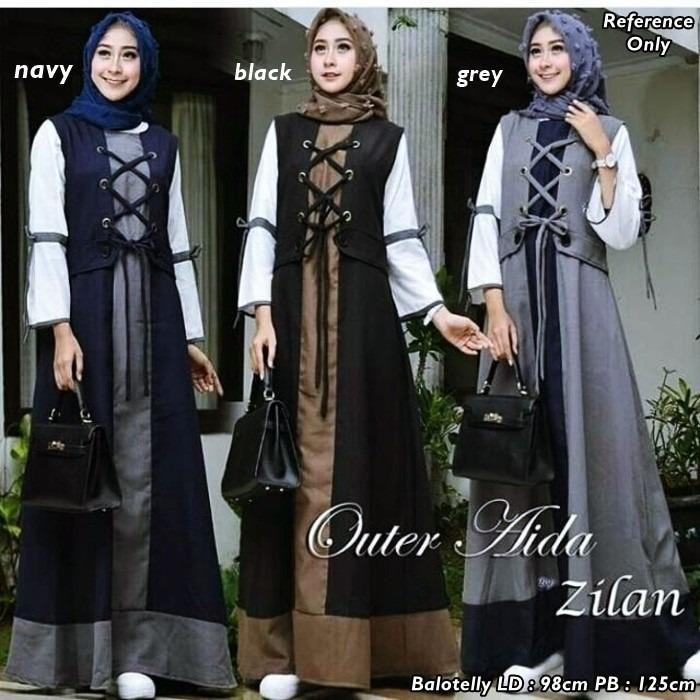 Outer aida dress hijab kekinian tali baru murah 