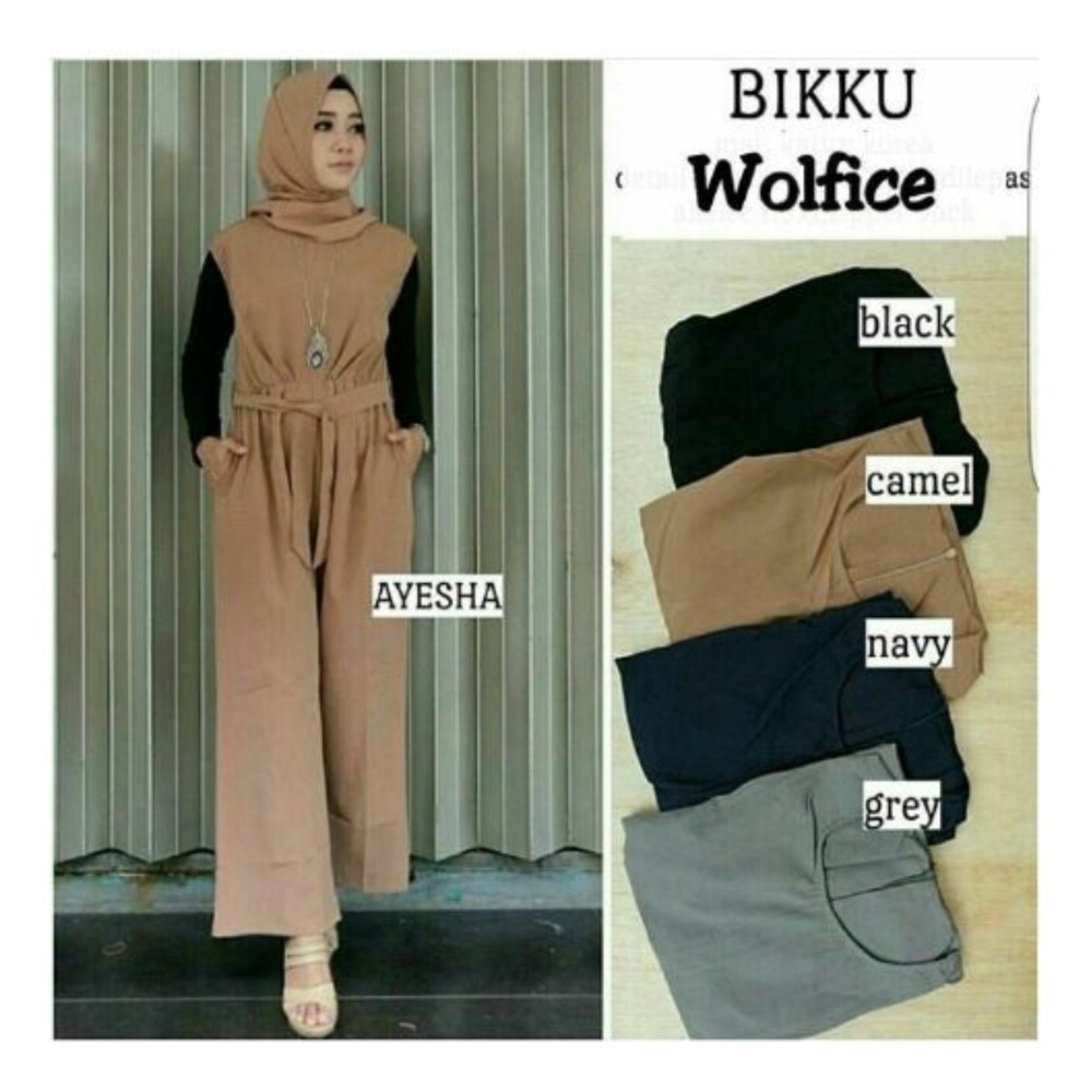 Overall Bikku jumpsuit Atasan Tunik Blouse Blus Muslim