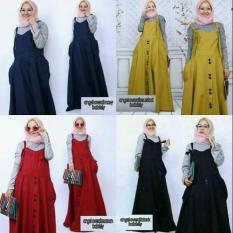 Overall Button/Rok Kodok Muslim/Rok Overall/Rok Panjang/Rok Hijabers/Rok Remaja Murah/Baju Murah