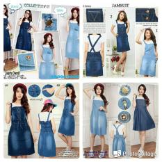 Overall Wearpak Baju Kodok Jumpsuit Rok Pendek Jeans Wash Fit To XL