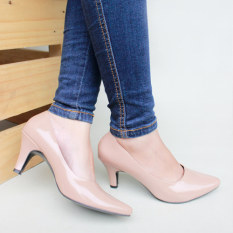 Pluvia - Own Works Sepatu Kerja Pantofel High Heels Wanita BB01 - Mocca