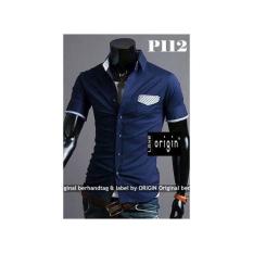P112 Kemeja Pria/Laki Lengan Pendek SLIM FIT- Best Tailor SIZE LENGKAP