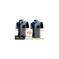 P22 Kemeja Navy Hem Pendek- Tailor Bisa Sesuai Permintaan SIZE LENGKAP