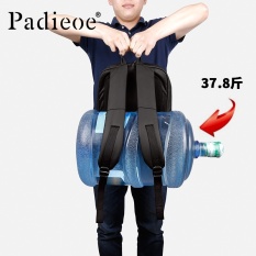 Padieoe Berkualitas Tinggi Unisex Tas Fashion Casual Wanita dan Pria Nylon Backpack Laptop Bag School Notebook Ransel Besar Kapasitas Blcak 16 Inci-Intl