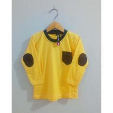 Pakaian Anak Unisex / Size S M L / Kaos Polos Kuning Lengan Panjang Elbow
