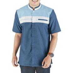 Pakaian Muslim Baju Koko Pria Sarimbit Raindoz RGS 046 Biru Katun