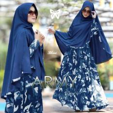 Pakaian Muslimah Wanita - Fashionable - Gamis Syar'i Army Blue