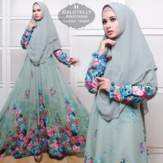 Pakaian Muslimah Wanita - Fashionable - Gamis Syar'I Balotelly Anatasia Green