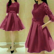 Pakaian Wanita Fashionable - Dress Viola Maroon
