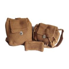 Paket 3 in 1 Murmer. Tas Ransel, Tas Selempang dan Dompet Rajut