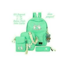 paket set tas ransel wanita remaja anak sekolah gaul slingbag korea