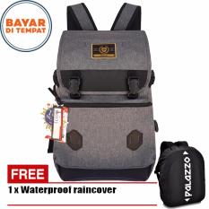 Palazzo Tas Ransel Korea 300131 Size 18 Inchi Vintage Design Original - Grey + Raincover