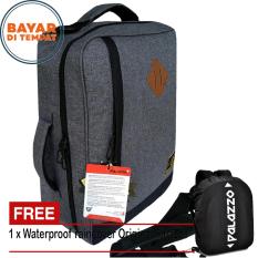 Palazzo Tas Ransel Tas Laptop Tas Selempang Multifungsi 300425 Material Kanvas Original - Grey + Raincover