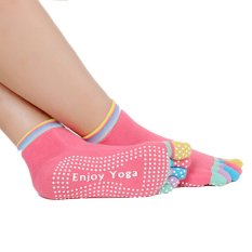 PALIGHT Anti Slip 5 Jari-jari Kaus Kaki Yoga (warna-warni Merah)