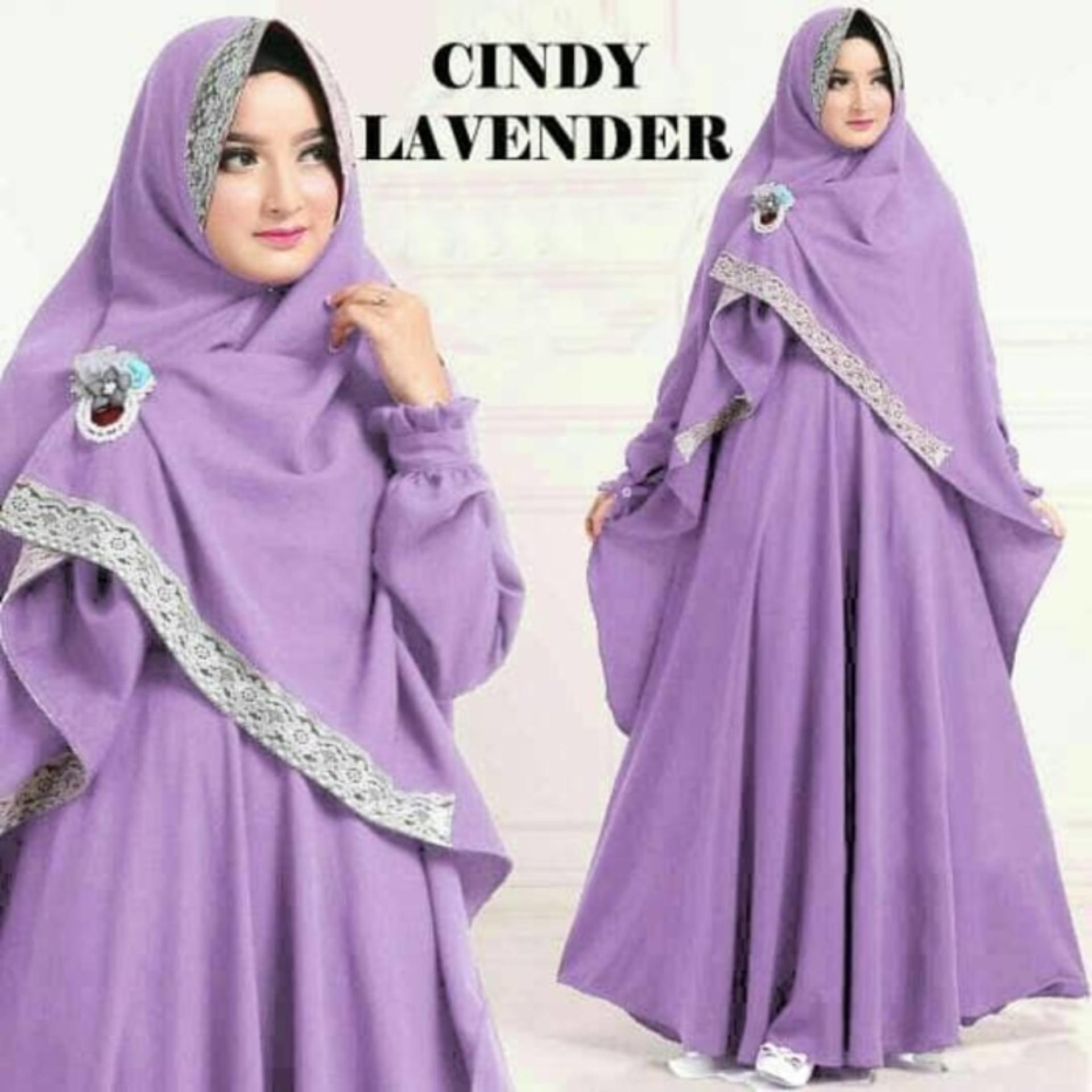 Paling Murah BAJU BUSANA MUSLIM GAMIS CINDY SYAR'I LAVENDER BERGO NO PED