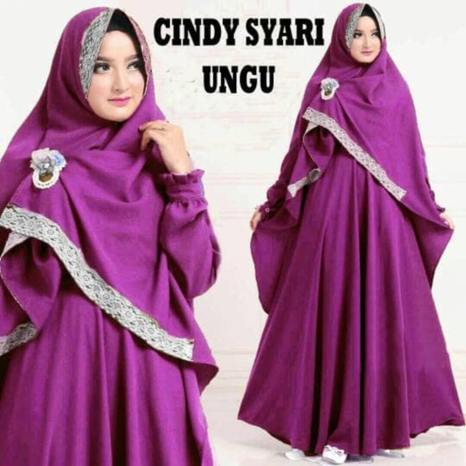 Paling Murah BAJU BUSANA MUSLIM GAMIS CINDY SYAR'I LAVENDER BERGO NO PED