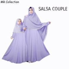 PALING MURAH BAJU BUSANA MUSLIM GAMIS SALSA COUPLE MAROON IBU DAN ANAK PLUS HIJAB