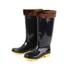 Pancing Ikan Pria Ukuran Panjang Non-slip Sepatu Bot Hujan Dewasa Sepatu Bot Hujan (Hitam Sepatu Bot Hujan + Cokelat Kaos Kaki)