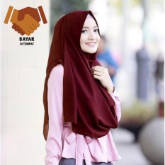 Pashmina Instan Raisa - Maroon / hijab instan / pashmina / segi 4 instan / jilbab praktis / kerudung termurah / hijab terbaru